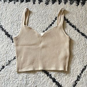 H&M tan knit tank top size small